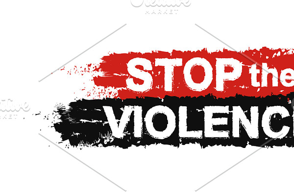 Stop the violence sign. Vector