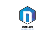 Hexagon Domain Logo - Letter D