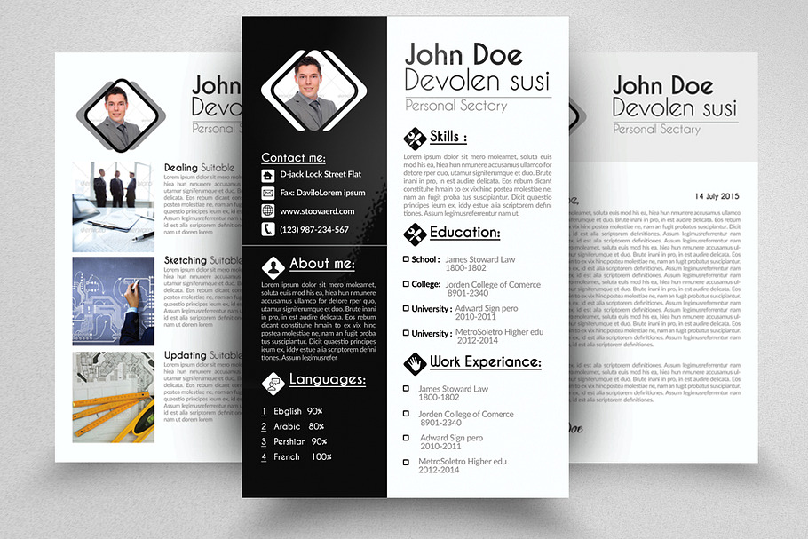 3 Page Resume Portfolio Cover Letter in Letter Templates - product preview 8