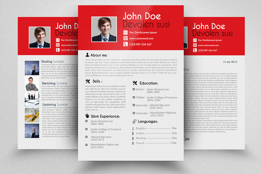 4 Page Resume Portfolio Cover Letter in Letter Templates - product preview 8