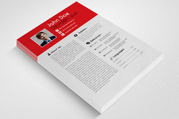 4 Page Resume Portfolio Cover Letter in Letter Templates - product preview 1