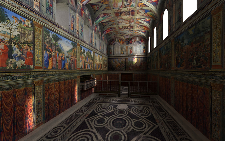 Sistine Chapel Interior Low Poly in Architecture - product preview 2