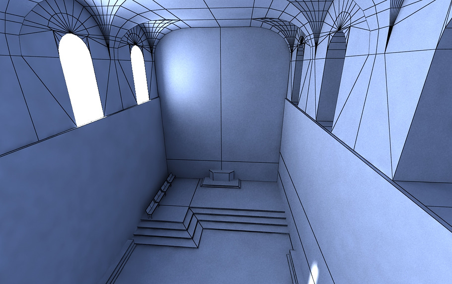 Sistine Chapel Interior Low Poly in Architecture - product preview 4