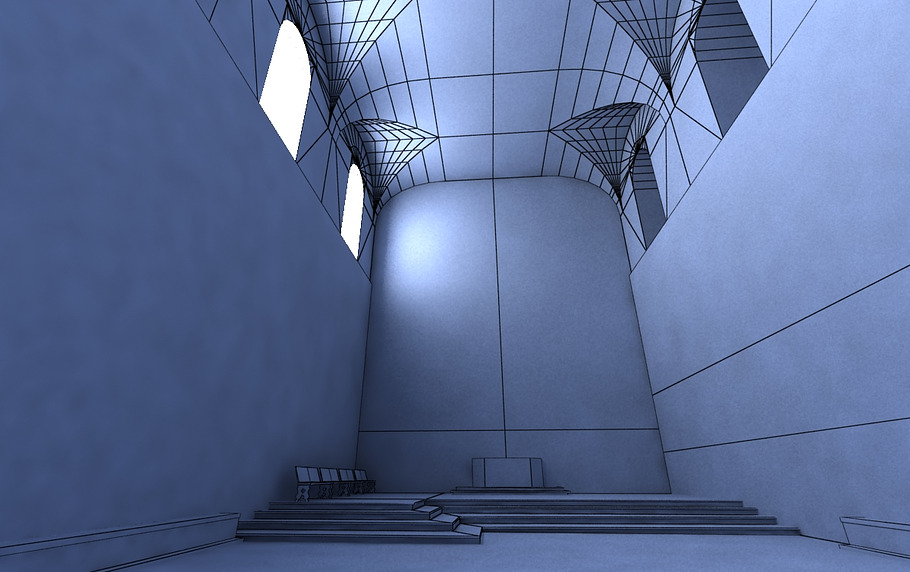 Sistine Chapel Interior Low Poly in Architecture - product preview 5