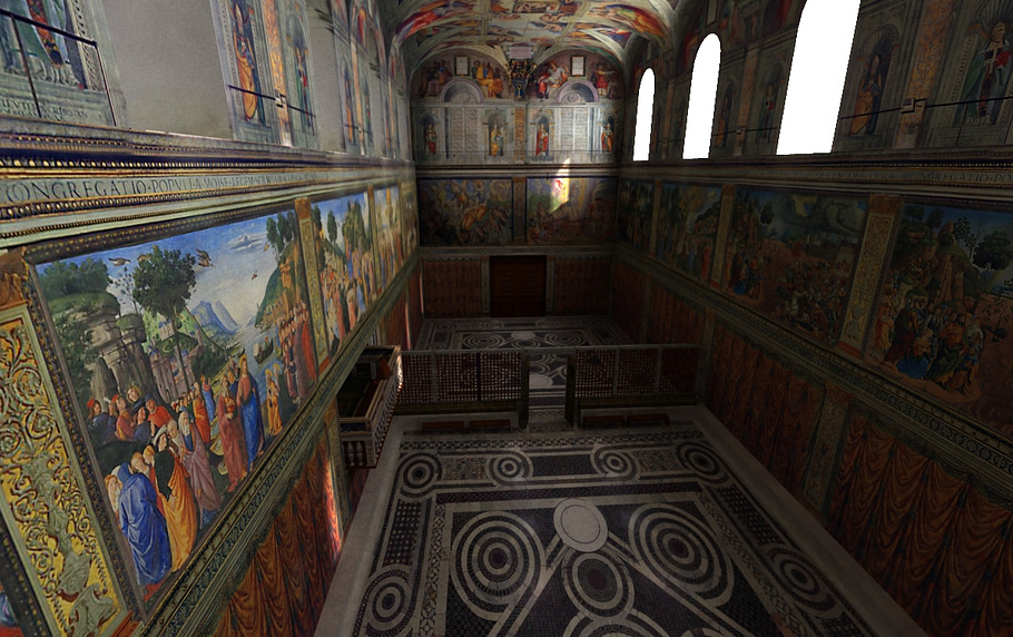 Sistine Chapel Interior Low Poly in Architecture - product preview 7