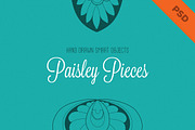 Hand Drawn Paisley Pieces - PSD