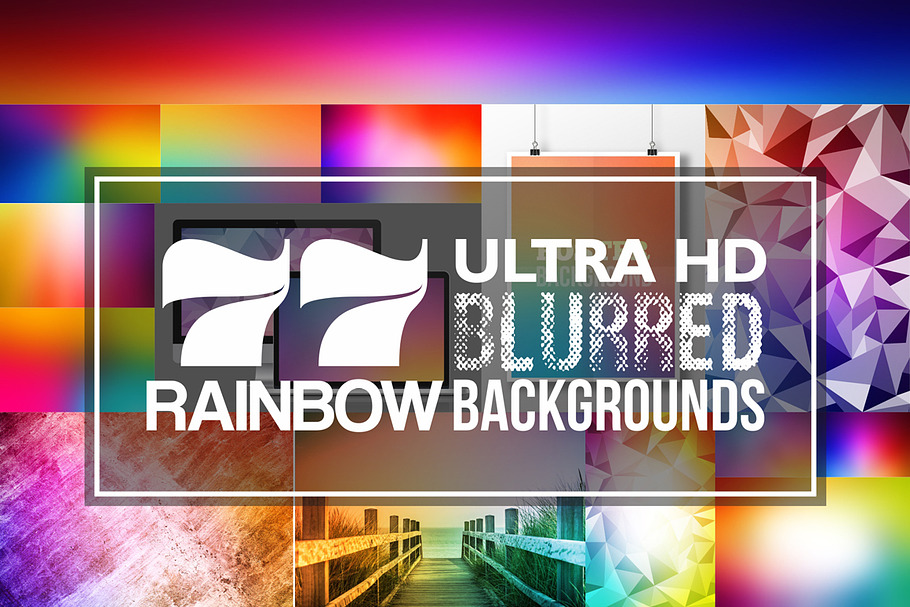 77 Ultra HD Blurred Rainbow Bg in Textures - product preview 8