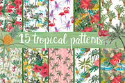 15 wAtercOlor Tropical patterns
