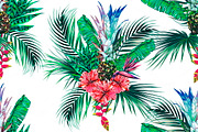 Tropical jungle vector pattern