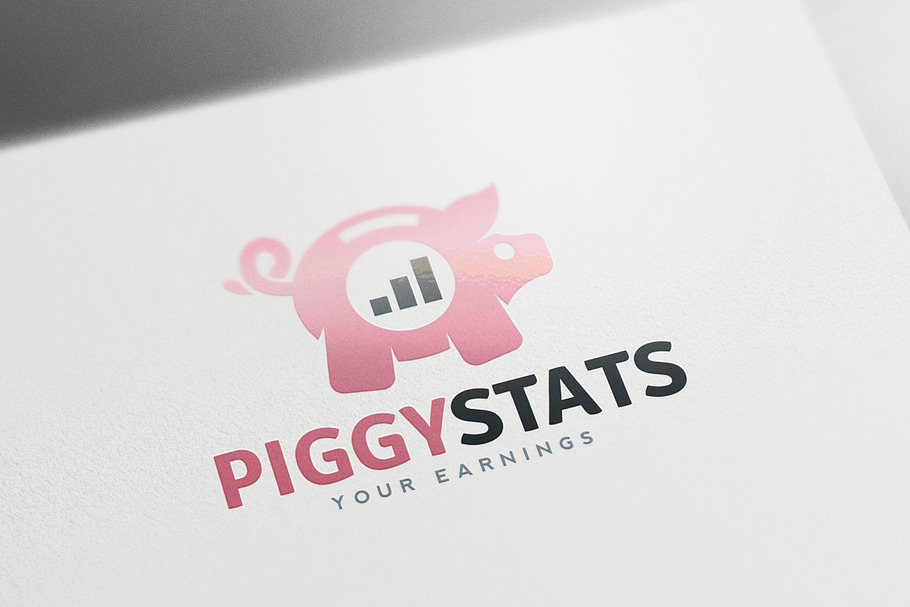 Piggy Stats Logo Template in Logo Templates - product preview 8