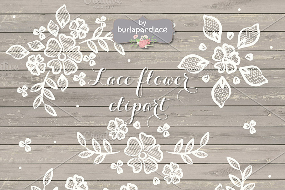 Rustic lace clipart in Illustrations - product preview 8