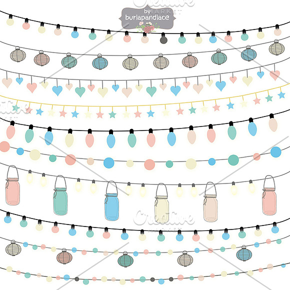 String Lights Clipart color in Illustrations - product preview 1