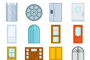 Doors isolated vector illustration