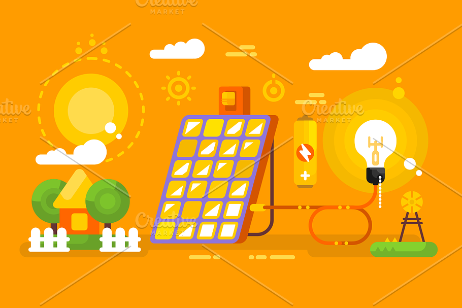 Solar battery design concept in Illustrations - product preview 8