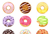 Donuts vector set