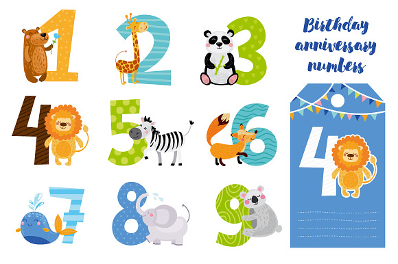Cute kids set with animals in Illustrations - product preview 5