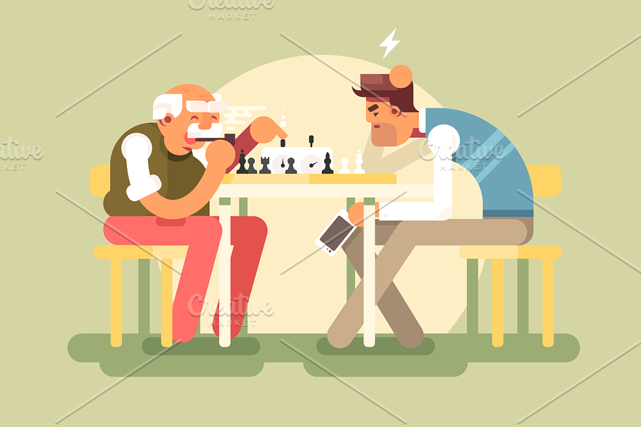 People play chess in Illustrations - product preview 8