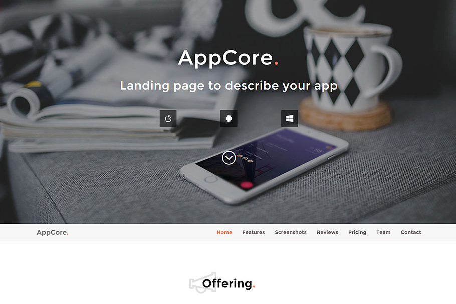 AppCore - App Landing Page