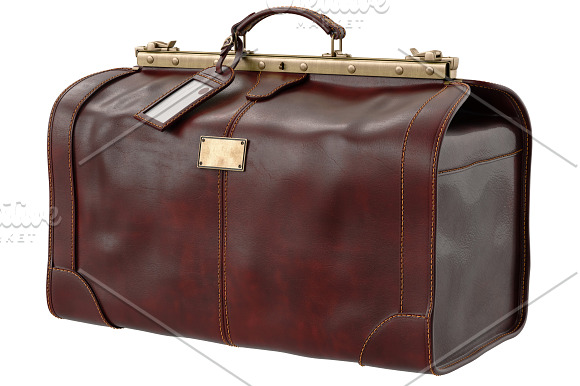 Travel bag leather, set in Objects - product preview 1
