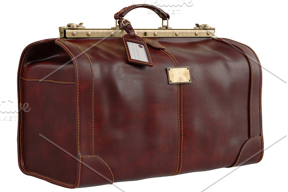 Travel bag leather, set in Objects - product preview 2