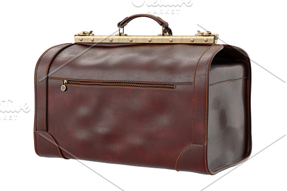 Travel bag leather, set in Objects - product preview 3