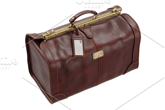 Travel bag leather, set in Objects - product preview 4