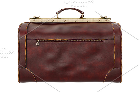 Travel bag leather, set in Objects - product preview 7