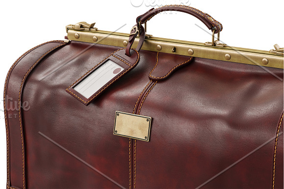 Travel bag leather, set in Objects - product preview 10