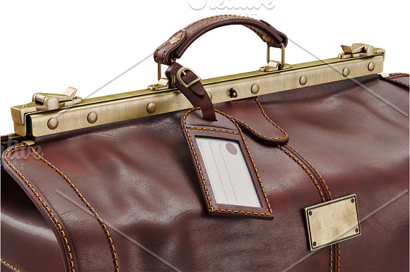 Travel bag leather, set in Objects - product preview 11