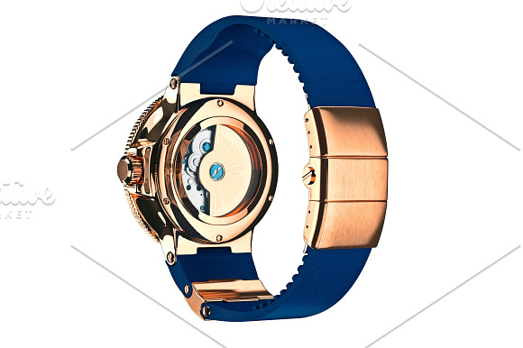 Wrist watch gold mechanical set in Objects - product preview 5