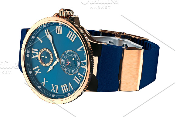 Wrist watch gold mechanical set in Objects - product preview 7