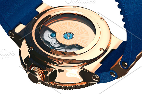 Wrist watch gold mechanical set in Objects - product preview 12