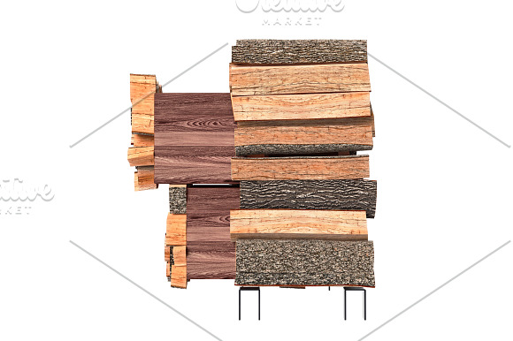 Wood cabinet furniture, set in Objects - product preview 4