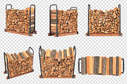 Firewood stack metal rack, set