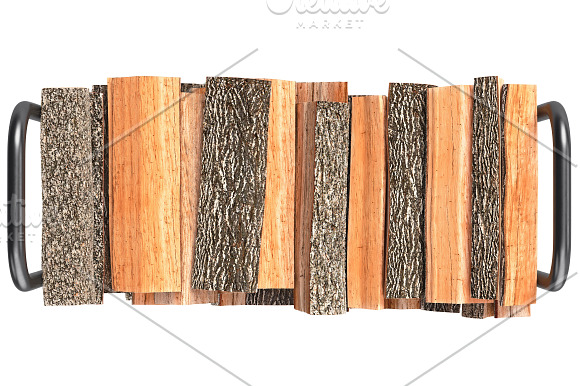 Firewood stack metal rack, set in Objects - product preview 6
