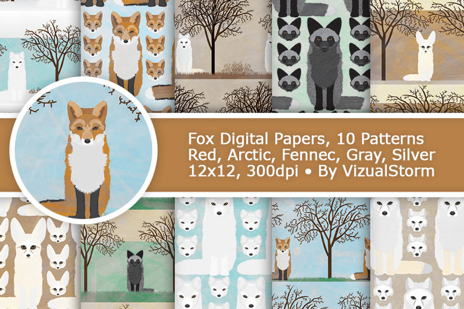 Fox Patterns, Woodland Animal Papers in Patterns - product preview 8