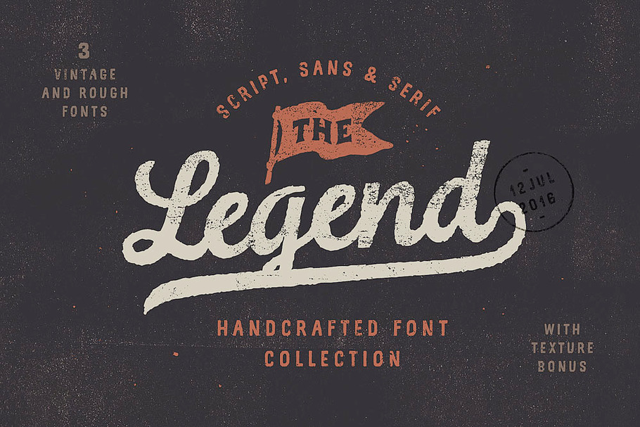 Legend Font trio + Textures in Script Fonts - product preview 8