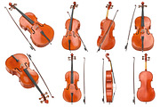 Cello classical wooden, set