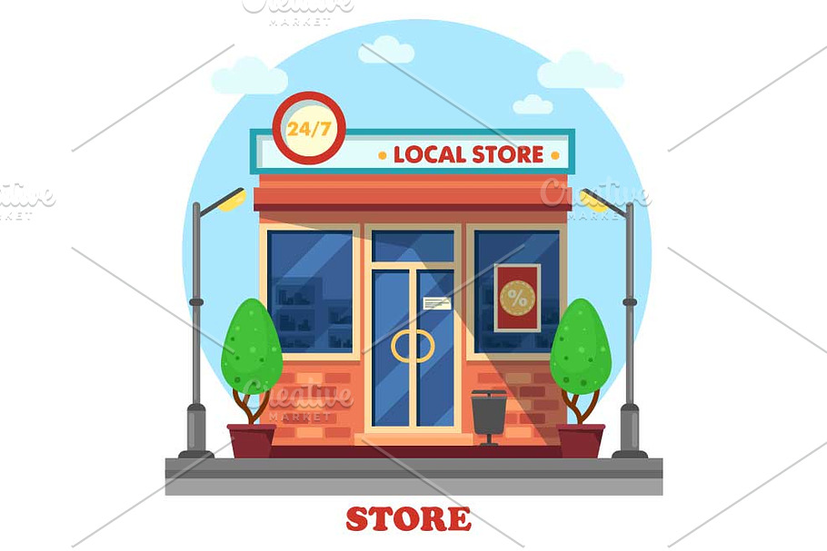 Local shop or store building in Objects - product preview 8
