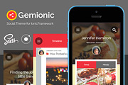 Gemionic - Ionic Social app theme