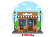 City italian pizzeria facade