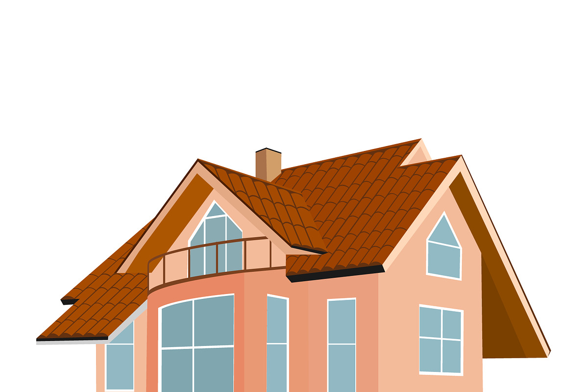 home, house, brown roof, vector in Illustrations - product preview 8