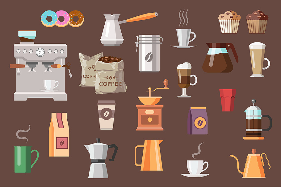 Coffee icon set in Graphics - product preview 8
