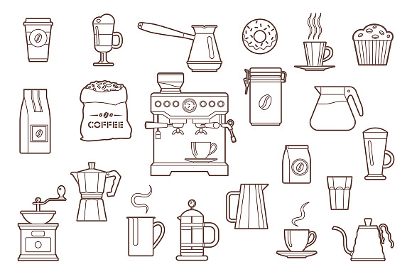 Coffee icon set in Graphics - product preview 1