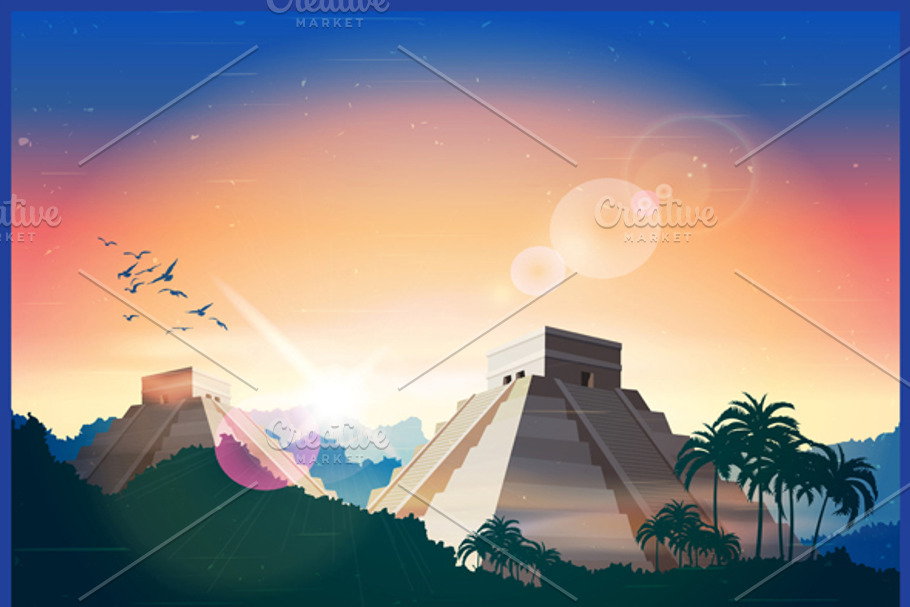 Ancient Mayan Pyramids in Illustrations - product preview 8