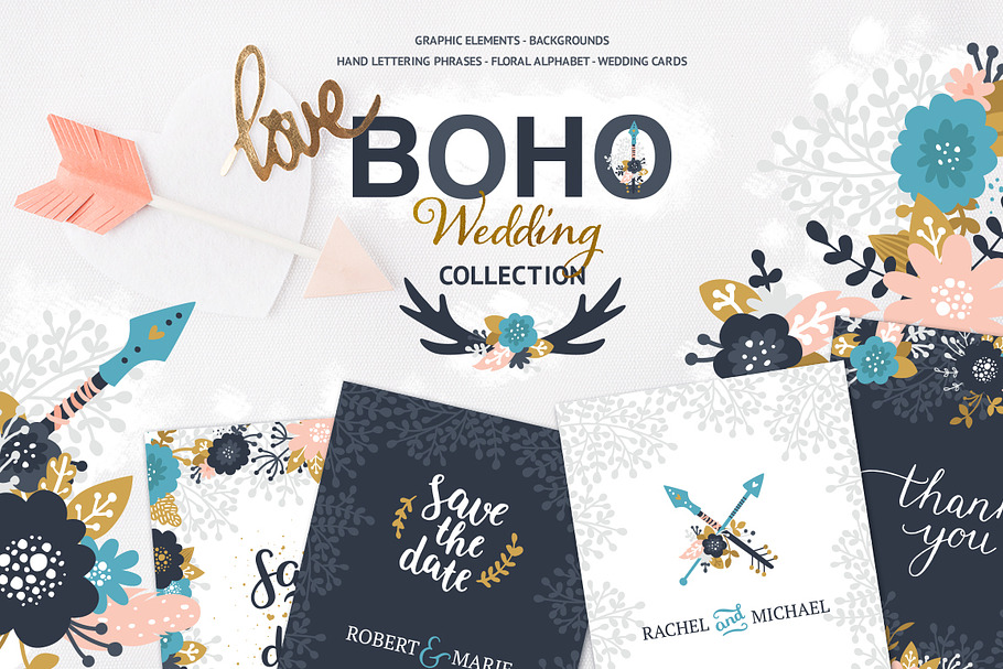 Boho Wedding Collection in Illustrations - product preview 8