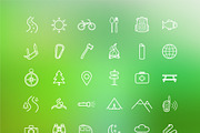 Camping. 30 icons. Vector