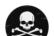 Skull and crossbones emblem. Vector