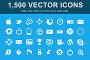 1,500 Vector Glyph Icons