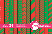 Christmas Green & Red Papers AMB-549
